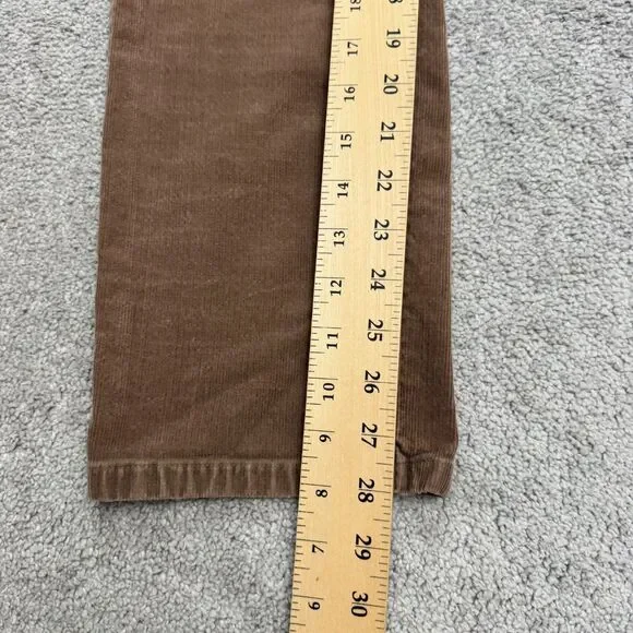 Lands' End Mid Rise Straight Leg Corduroy Pants Womens 4 Brown Cotton Stretch - Picture 12 of 16